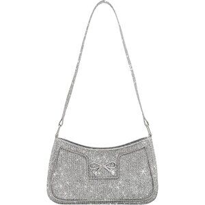 🆕Women's Silver Bling Sequin Purse Evening Ladies Party Clutch Handbag